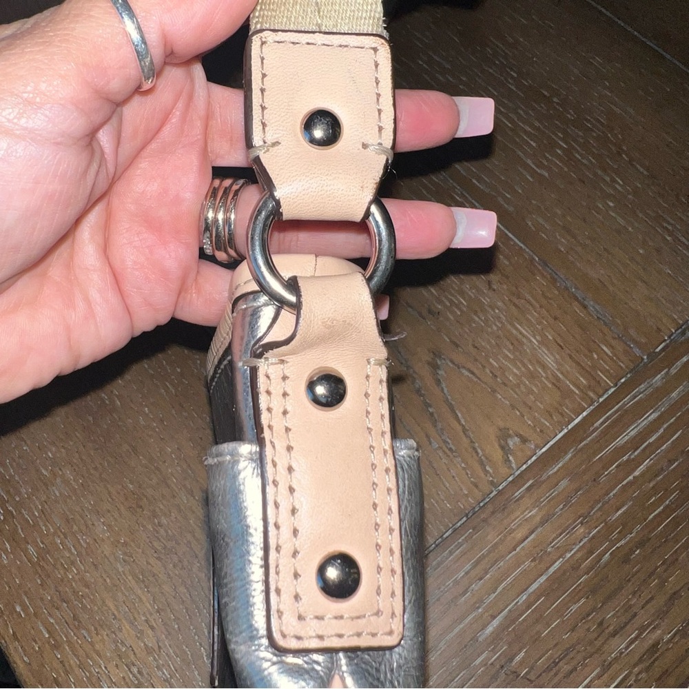 Coach Silver Metallic Crossbody Bag - Picture 10 of 16